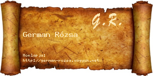 German Rózsa névjegykártya